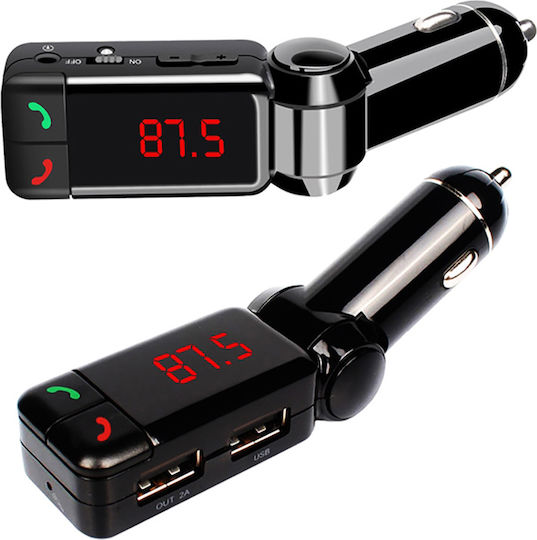 Avizar Bluetooth Handsfree Car Kit Fm Call Transmitter Black