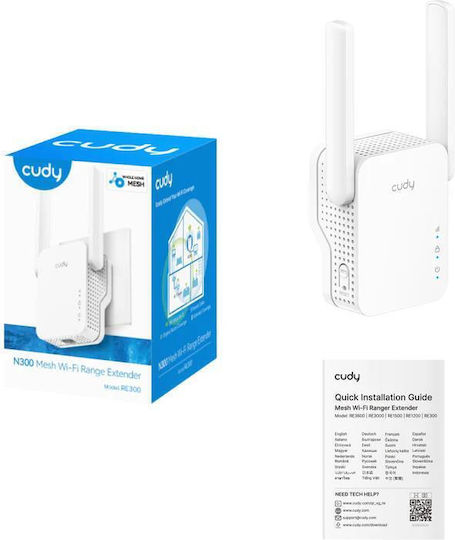 Cudy RE300 v1 Mesh WiFi Extender Single Band (2.4GHz) 300Mbps