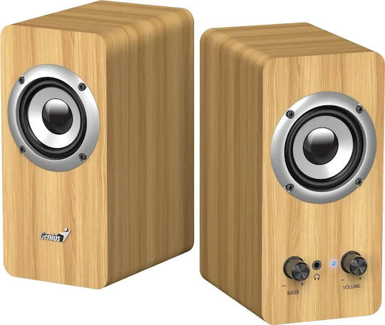 Genius SP-HF400 Компютърни Говорители 2.0 с Мощност 10W Борово Дърво