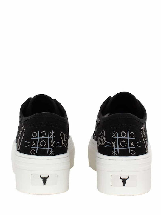 Rhea Damen Flatforms Sneakers Schwarz 0112000576