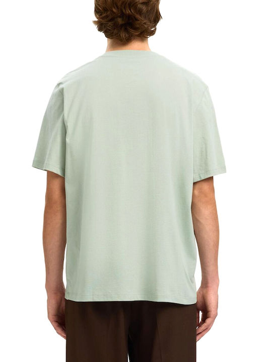 Selected Neck T-shirt Γαλάζιο