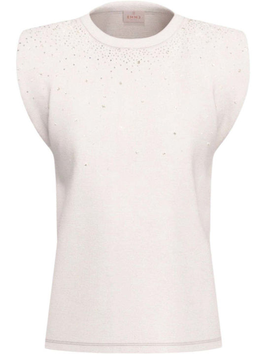 Damen Bluse Ärmellose Weiß