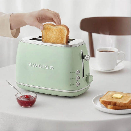 Sweiss Toaster 2 Schlitze 850W Grün