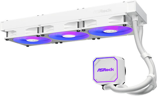 ASRock Pro White 360 ARGB Water Cooling System AIO CPU With 3 Fans 120mm White