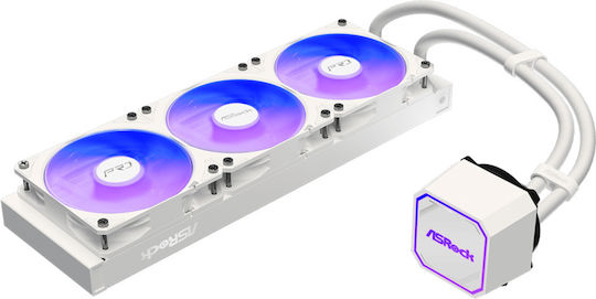 ASRock Pro White 360 ARGB Water Cooling System AIO CPU With 3 Fans 120mm White