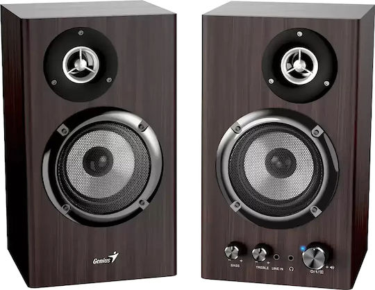 Genius SP-HF1812BT Ηχεία Υπολογιστή 2.0 με Bluetooth και Ισχύ 50W Καφέ