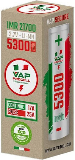 Procell Επαναφορτιζόμενη Μπαταρία 21700 Li-ion 5300mAh 3.7V