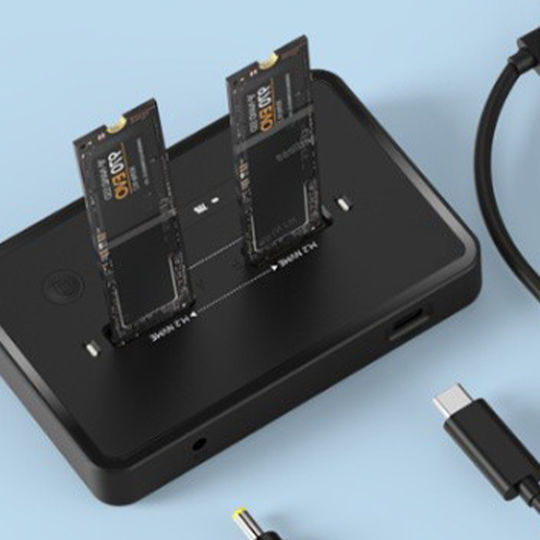Gembird Dd2-u3m2 Desktop Dual Drive Usb Type-c M.2 Nvme Sata Ssd Docking Station Black Gem