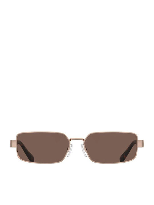 Moschino Unisex Sunglasses With Rose Gold Metallic Frame And Pink Lens MOL100/S DDB/4S