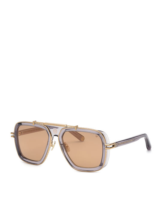 Philipp Plein Sunglasses Brown with Metallic Frame Philipp Plein Sunglasses Brown with Metallic Frame