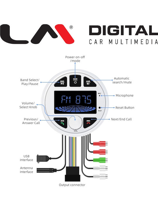 LM Digital Ηχοσύστημα Αυτοκινήτου (Bluetooth/USB/WiFi/GPS) με Οθόνη Αφής 7"
