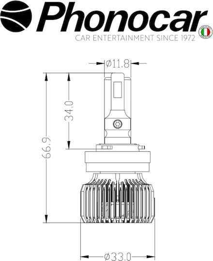 Phonocar Λάμπα Αυτοκινήτου H8 / H9 / H11 LED 12V 45W