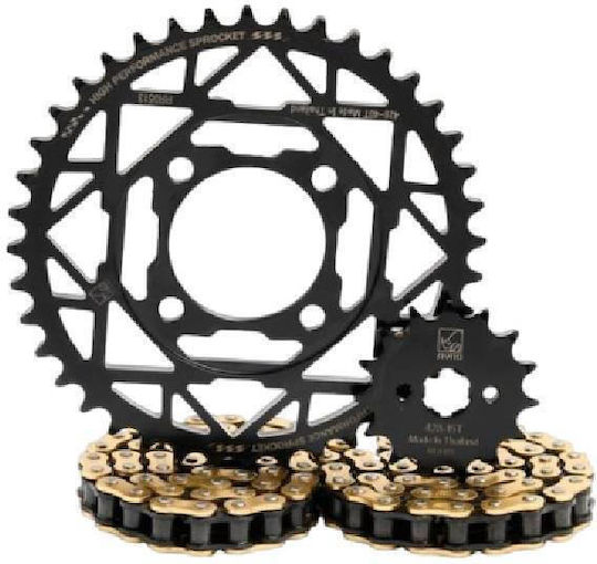 Ketten- und Ritzelsatz Honda Wave-110 420 Goldkette Ryno