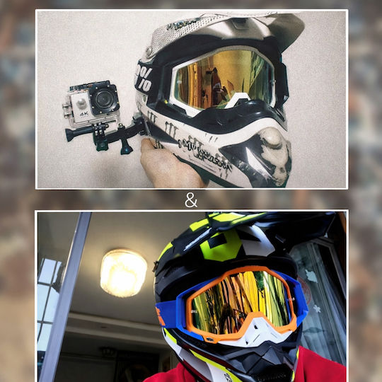 Motorrad ATV Enduro Cross Brille Fixato Transparentes Glas Schwarzer Roter Rahmen