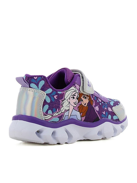 Kinder Sneakers mit Klettverschluss & Lichtern Lila