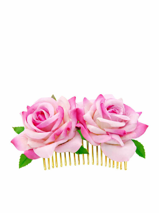 Zwillings Blumen Haarspange Rosen Rosa