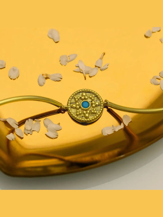 Women's Bracelet Handcuffs made of Gold 14K with Zircon