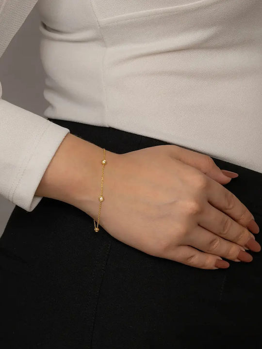 Дамско Гривна Верига от Злато 18K с Диамант