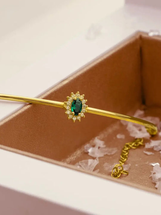 Women's Bracelet Handcuffs made of Gold 14K with Zircon