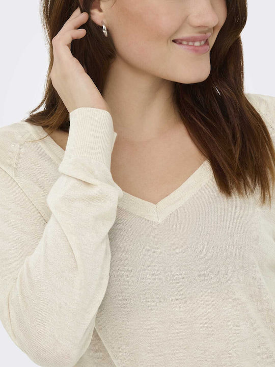 Vienna Damen Pullover mit V-Ausschnitt Beige