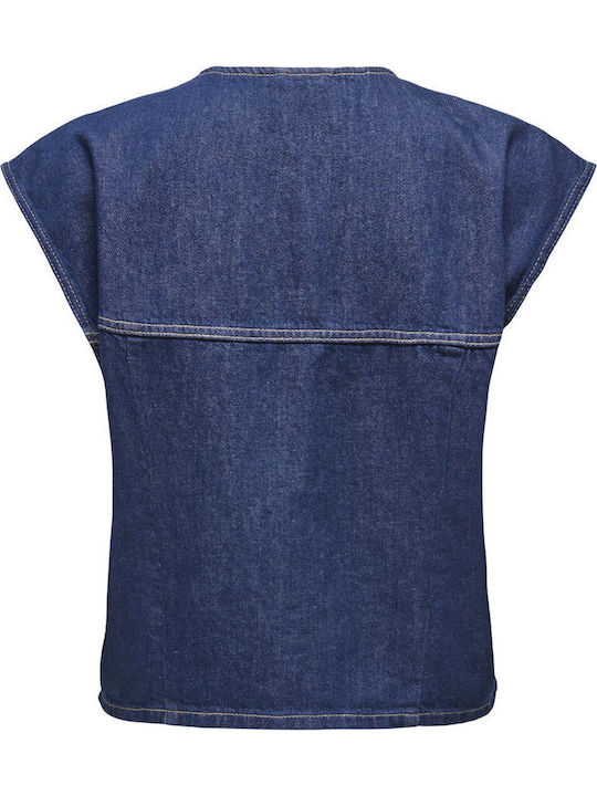 Only Γυναικείο Πουκάμισο Medium Blue Denim