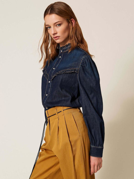 Μακρυμάνικο Γυναικείο Τζιν Πουκάμισο Denim
