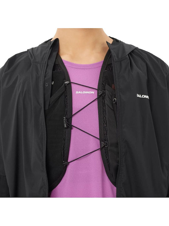 Women's Running Sports Jacket Windproof for Spring or Autumn Black