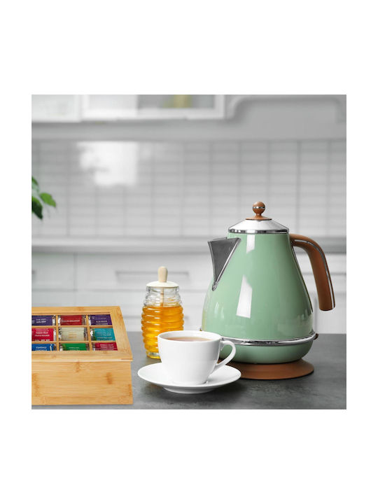 Relaxdays Box for Tea with Lid Wooden Brown 23x9x28cm