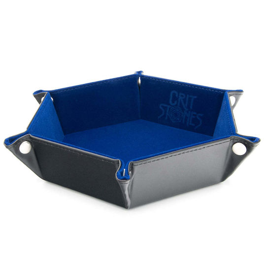 Critstones Folding Dice Tray Dragon Skin Edition Blue