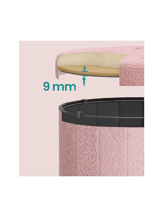 Stool For Living Room With Storage Space Wooden Pink 47x47x45cm