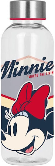 Minnie Mouse Детски Термос Minnie Пластмасов с Сламка Червен 850ml