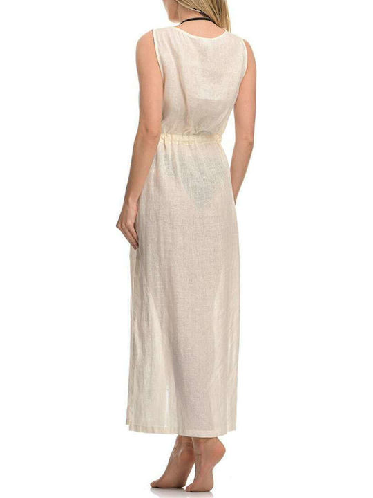 Sunday Habits Beige Beach Dress