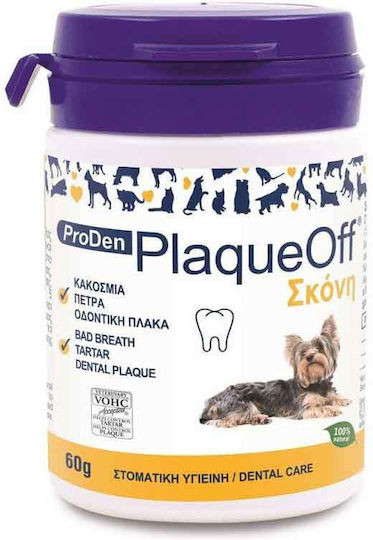 PlaqueOff Σκόνη Καθαρισμού Δοντιών για Σκύλους & Γάτες κατά της Πέτρας & Πλάκας 60gr