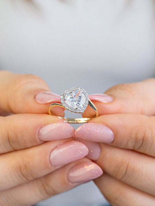 Kiriakos Gofas Ring with Stones made of Gold 14K