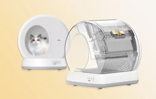 UBPet C10 Котешка Тоалетна Само Почистваща Бяла Дължина 55.5 x Ширина 52 x Височина 53см