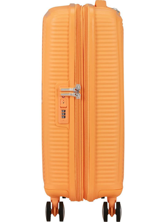 American Tourister Soundbox Βαλίτσα Ταξιδίου Καμπίνας Σκληρή Papaya Pop με 4 Ρόδες Ύψους 55εκ.