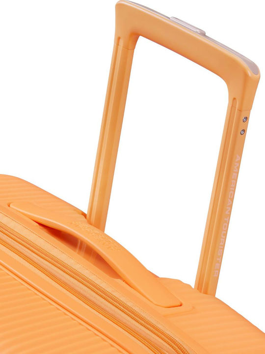 American Tourister Soundbox Βαλίτσα Ταξιδίου Καμπίνας Σκληρή Papaya Pop με 4 Ρόδες Ύψους 55εκ.