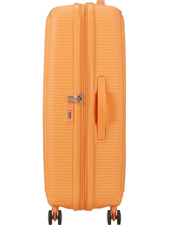 American Tourister Soundbox Μεγάλη Βαλίτσα Ταξιδίου Σκληρή Papaya Pop με 4 Ρόδες Ύψους 77εκ.