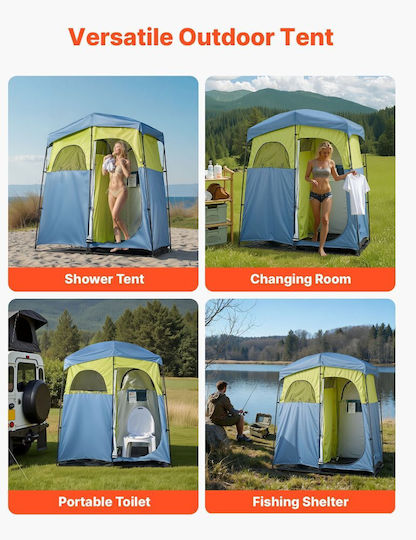 Vevor Σκηνή Camping Τουαλέτας Μπλε 3 Εποχών 213.3x106.7x213εκ.