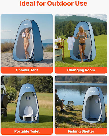 Vevor Σκηνή Camping Pop Up Τουαλέτας Μπλε 3 Εποχών 119.4x119.4x190εκ.