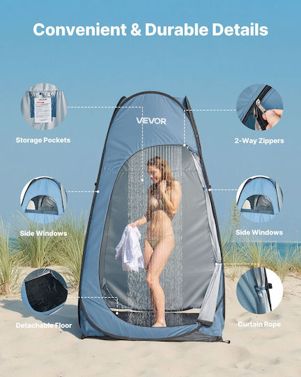 Vevor Σκηνή Camping Pop Up Τουαλέτας Μπλε 119x119x210εκ.