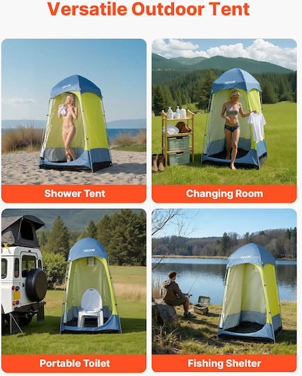 Vevor Camping Toilet Tent Blue 3 Seasons 139.7x139.7x218cm