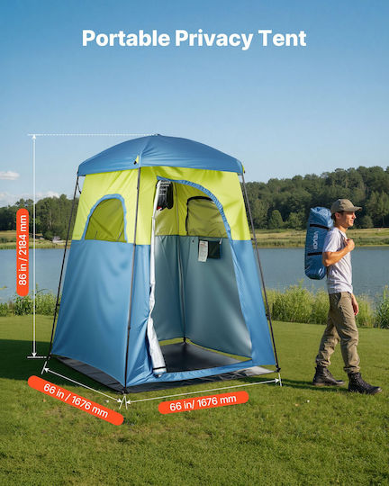 Vevor Σκηνή Camping Τουαλέτας Ασημί 3 Εποχών 167.6x167.6x218εκ.
