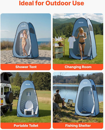 Vevor Σκηνή Camping Pop Up Τουαλέτας Μπλε 119x119x210εκ.