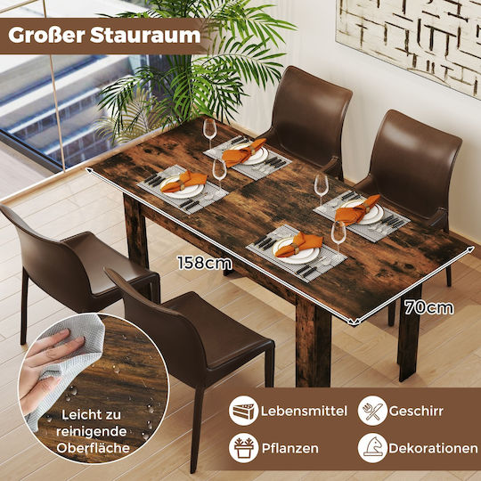 Masă Extensibilă Pentru Bucătărie Metalică Rustic Maro 76(+38)x158x70cm