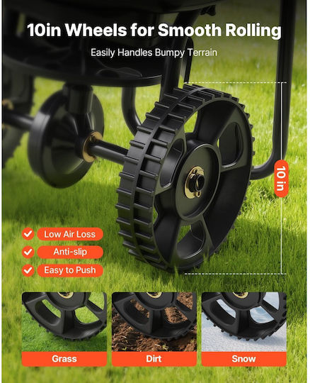 Vevor TCSBJ15LBS102LAD1001V0 Wheeled Seed/Fertilizer Distributor with Capacity 59kg
