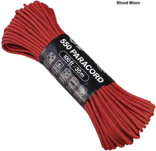 Atwood Rope Mfg Rope Diameter 4mm with Length 30m Red Rope Paracord 550 30m Blood Moon