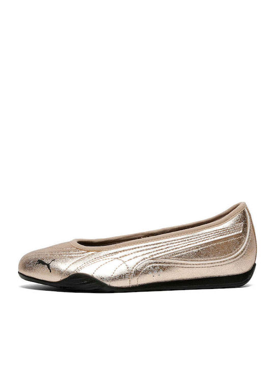 Damen Ballerinas Sneaker-Stil Gold