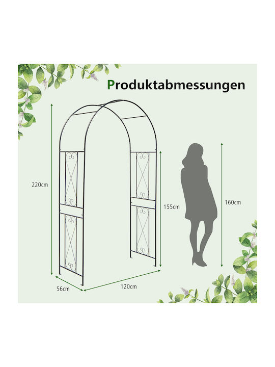 Garden Arch from Metallic in Black Colour 120x56x220cm