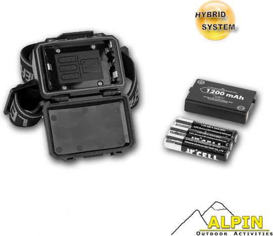 Alpin Επαναφορτιζόμενος Φακός Κεφαλής LED IPX4 με Μέγιστη Φωτεινότητα 550lm